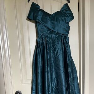 Elegant Teal Off-Shoulder Gown